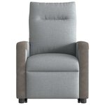 vidaXL Fauteuil de massage inclinable Gris clair Tissu