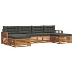 vidaXL Ensemble de canapés d'extérieur 6 pc Naturel et Anthracite