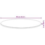 vidaXL Dessus de table rond Ø90x2 cm bois massif d'acacia