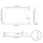 vidaXL Pieds de table basse en forme de V  2 pièces  noir  60 x (30-31 3) cm  acier