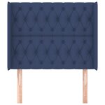 vidaXL Tête de lit avec oreilles Bleu 93x16x118/128 cm Tissu
