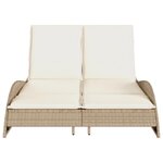 vidaXL Chaise longue avec coussins beige 114x205x73 cm résine tressée