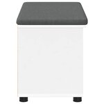 vidaXL Banc d'entrée avec coussin Uni Blanc 80 x 38 x 46 cm