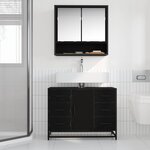 vidaXL Cabinet de salle de bain avec tiroir Chêne noir 80 x 33 x 60 cm