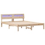 vidaXL Cadre de lit avec tête de lit Marron 150 x 200 cm Pin massif
