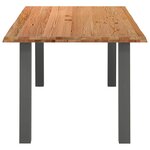 vidaXL Table à manger bord naturel bois massif chêne rectangulaire