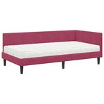 vidaXL Cadre de lit d'angle Rouge bordeaux 100 x 200 cm Velours