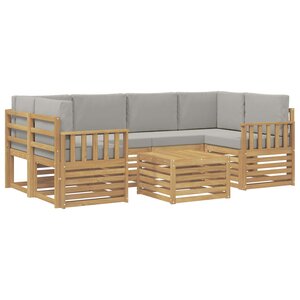 vidaXL Ensemble de canapés d'extérieur 7 pc Blanc et gris clair