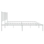 vidaXL Cadre de lit métal sans matelas et tête de lit blanc 135x190 cm