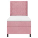 vidaXL Lit à ressorts avec matelas avec LED Rose 80 x 200 cm Velours