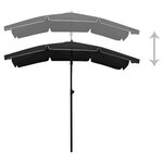 vidaXL Parasol de jardin avec mât 200x130 cm noir