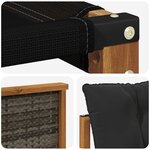 vidaXL Ensemble de canapés d'extérieur 6 pc Naturel et noir