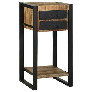 vidaXL Table d'appoint avec tiroir Marron Bois de manguier brut massif