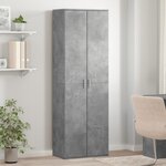 vidaXL Buffet haut gris béton 60x35x180 cm bois d'ingénierie