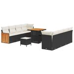 vidaXL Ensemble de canapé de jardin 11 Pièces Noir et Crème