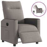 vidaXL Fauteuil inclinable électrique Taupe Tissu