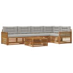 vidaXL Ensemble de canapés d'extérieur 6 pc Naturel et gris clair