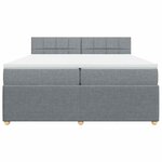 vidaXL Sommier à lattes de lit avec matelas Gris clair 200x200cm Tissu