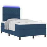 vidaXL Lit à ressorts avec matelas avec LED Bleu 120 x 190 cm tissu