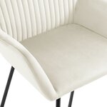 vidaXL Chaises à manger lot de 4 Crème Velours