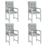 vidaXL Coussins de chaise à dossier bas lot de 4 gris clair mélangé