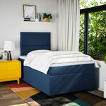 vidaXL Sommier à lattes de lit avec matelas Bleu 120x200 cm Tissu
