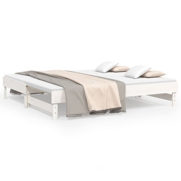 vidaXL Lit coulissant sans matelas blanc 2x(75x190) cm