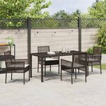vidaXL Ensemble de salle à manger pour jardin 5 Pièces Marron Poly rotin