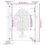 vidaXL Portail de jardin 105x155 cm acier corten conception de l'arbre