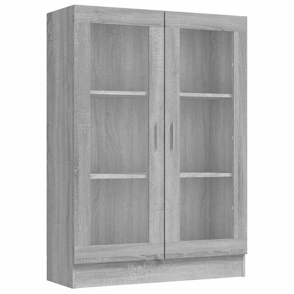 vidaXL Armoire à vitrine Sonoma gris 82 5x30 5x115cm Bois d'ingénierie