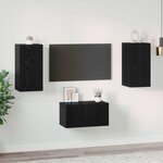 vidaXL Ensemble meuble TV 3 Pièces Chêne noir Bois d'ingénierie