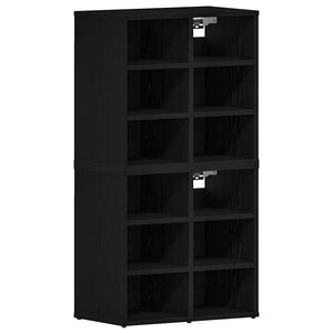 vidaXL Cabinet à chaussures 2 Pièces Chêne noir 52 x 30 x 50 5 cm