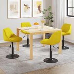vidaXL Chaises à manger pivotantes lot de 4 jaune moutarde velours
