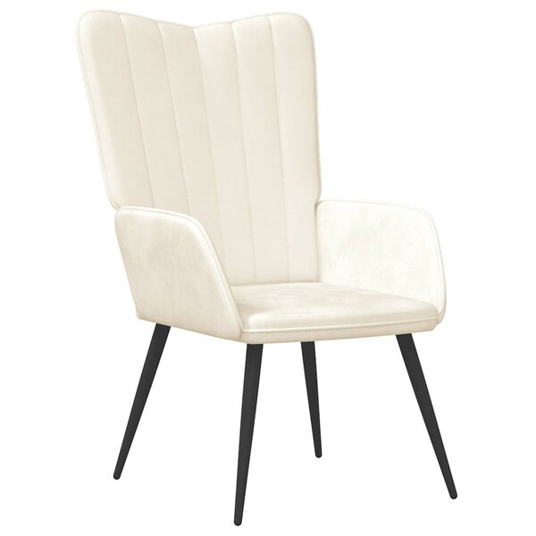 vidaXL Chaise de relaxation Blanc crème Velours