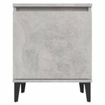 vidaXL Table de chevet avec pieds en métal gris béton 40x30x50 cm