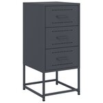vidaXL Tables de chevet 2 Pièces anthracite 36x39x78 cm acier