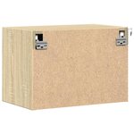 vidaXL Table de chevet murale avec lumières LED chêne sonoma