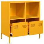 vidaXL Buffet jaune moutarde 68x39x73 5 cm acier laminé à froid