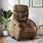 vidaXL Fauteuil inclinable Marron Tissu