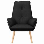 vidaXL Fauteuil relaxant Noir 69 x 74 x 93 cm tissu