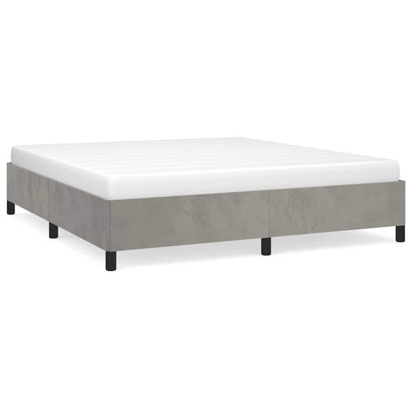 vidaXL Cadre de lit gris clair 193x203 cm velours