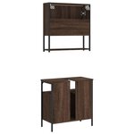 vidaXL Ensemble de meubles de salle de bain 2 Pièces Chêne marron