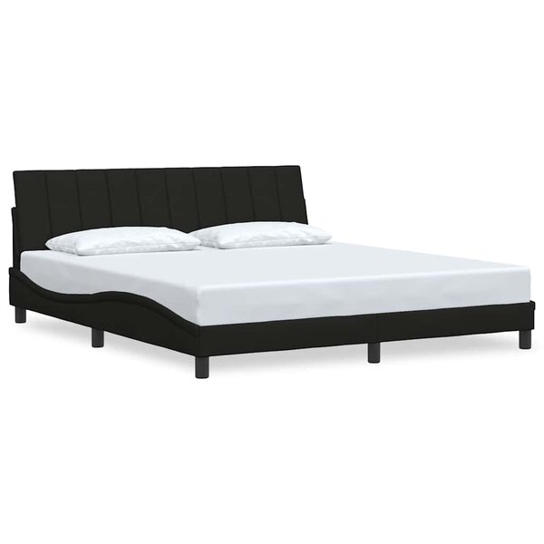 vidaXL Cadre de lit sans matelas noir 180x200 cm tissu