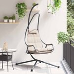 vidaXL Chaise suspendue Pliant Manuel Taupe 94 x 107 x 196.5 cm Acier