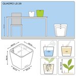 LECHUZA Jardinière QUADRO LS 28 ALL-IN-ONE charbon 16143