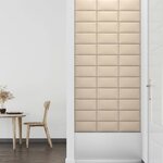 vidaXL Panneaux muraux 12 Pièces Crème 30x15 cm Tissu 0 54 m²