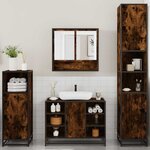 vidaXL Ensemble meubles salle de bain 4 Pièces chêne fumé bois ingénierie