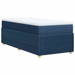 vidaXL Sommier à lattes de lit avec matelas Bleu 90x190 cm Tissu