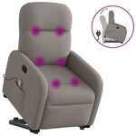 vidaXL Fauteuil inclinable de massage Taupe Tissu