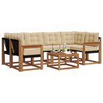 vidaXL Ensemble de canapés d'extérieur 7 Pièces Naturel et Beige